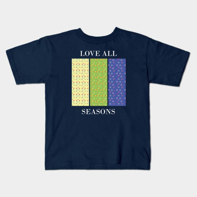 Love all seasons (Black) Kids T-Shirt by Anke Wonder 